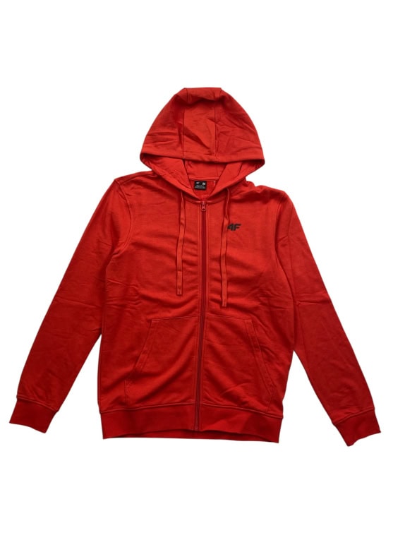 4F Ζακέτα Φούτερ Hoodie CASUAL Λογότυπο Κόκκινο Ανδρική M