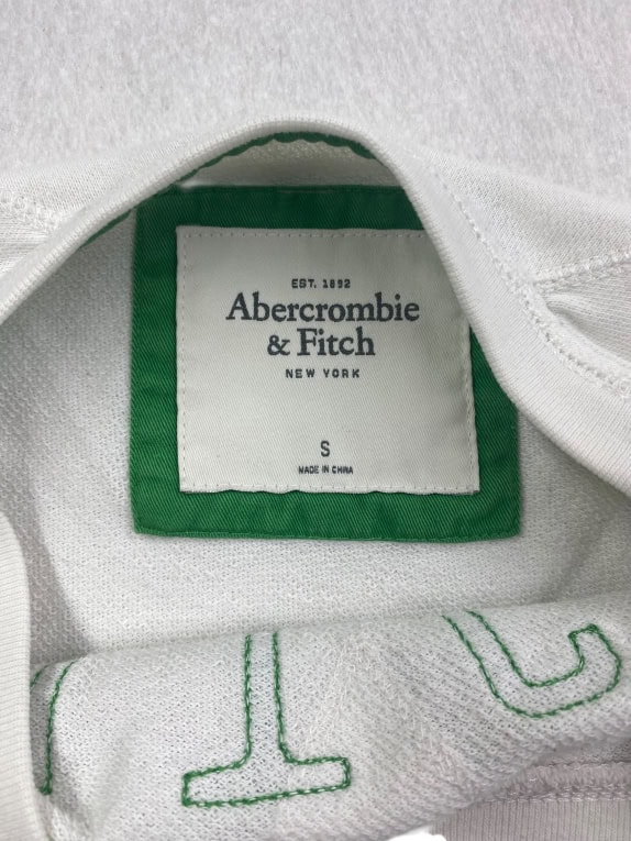 Abercrombie & Fitch Felpa cropped casual con logo bianca da donna S