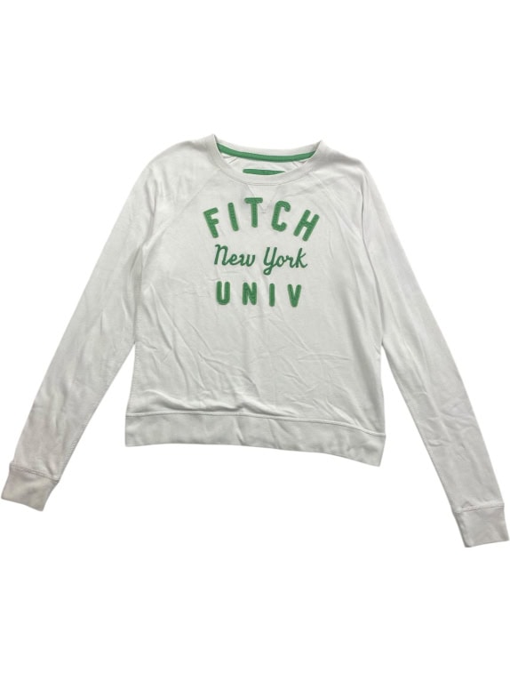Abercrombie & Fitch Felpa cropped casual con logo bianca da donna S
