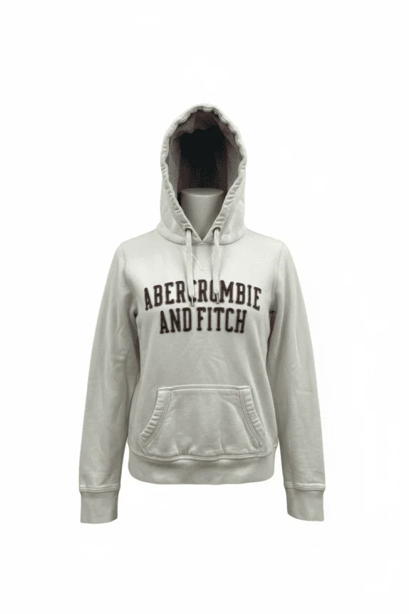 ABERCROMBIE & FITCH Φούτερ Hoodie Vintage Με Λογότυπο Εκρού Ανδρικό M
