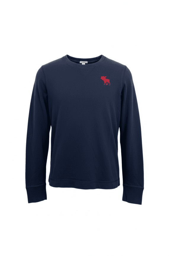 ABERCROMBIE & FITCH Μπλούζα Μακρυμάνικη Με Λογότυπο Navy Μπλε Ανδρική S