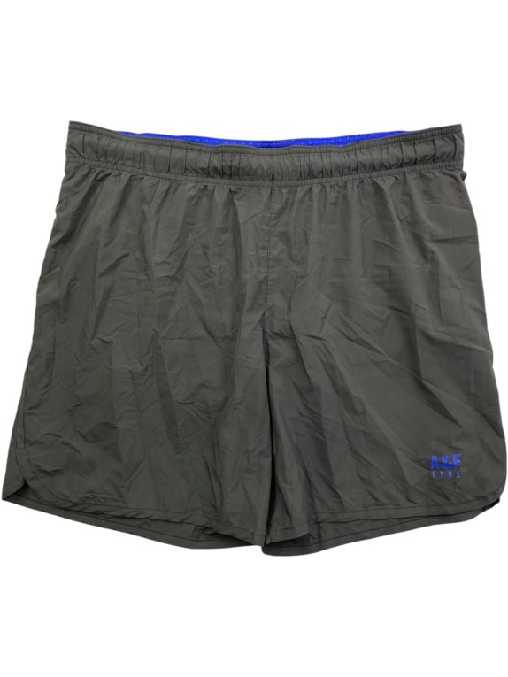 ABERCROMBIE & FITCH ATHLETIC SHORTS A&F ACTIVE LOGO GREY MEN XL