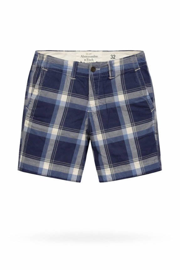 ABERCROMBIE AND FITCH BERMUDA SHORTS PLAID ΜΠΛΕ ΑΝΤΡΙΚΟ PRE OWNED S
