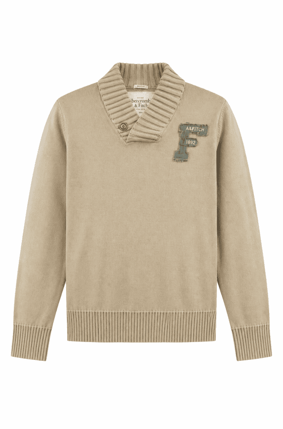 ABERCROMBIE AND FITCH MAGLIA LAVORATA MINIMAL BEIGE UOMO PRE OWNED M