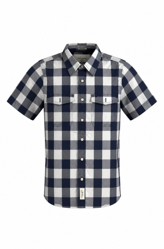 ABERCROMBIE AND FITCH ΠΟΥΚΑΜΙΣΟ CHECKED ΝΑΥΤΙΚΟ ΜΠΛΕ ΑΝΤΡΙΚΟ PRE OWNED M
