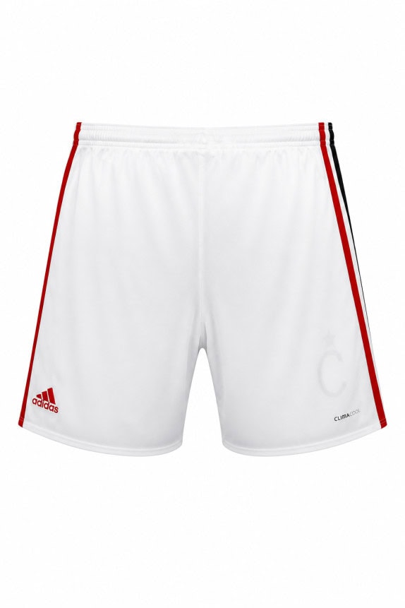 ADIDAS AC MILAN FOOTBALL SHORTS SPORTSWEAR WHITE UNISEX PRE OWNED L