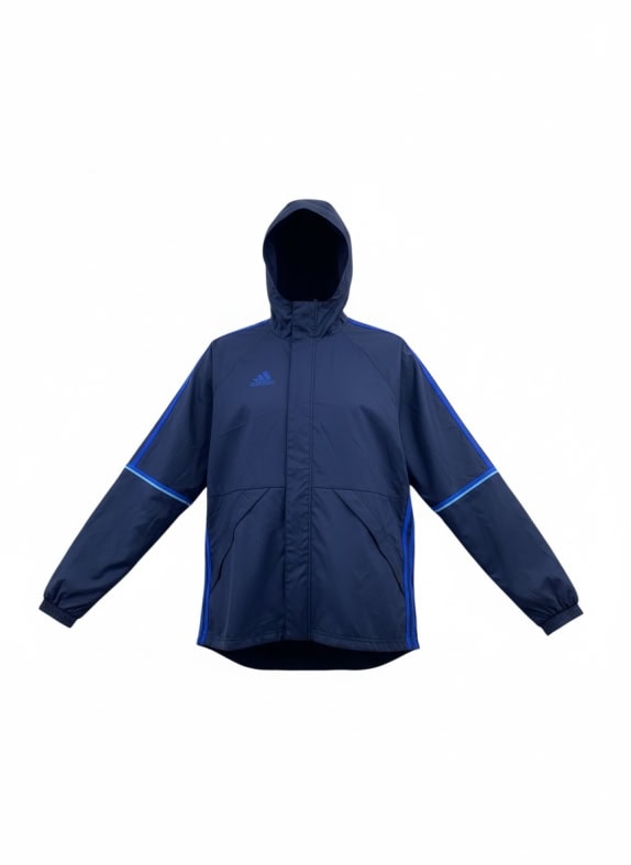 ADIDAS giacca antivento con logo blu da uomo M