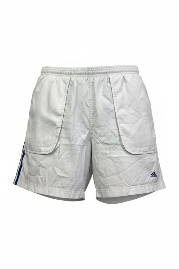 ADIDAS pantaloncini sportivi vintage con logo bianchi da uomo large