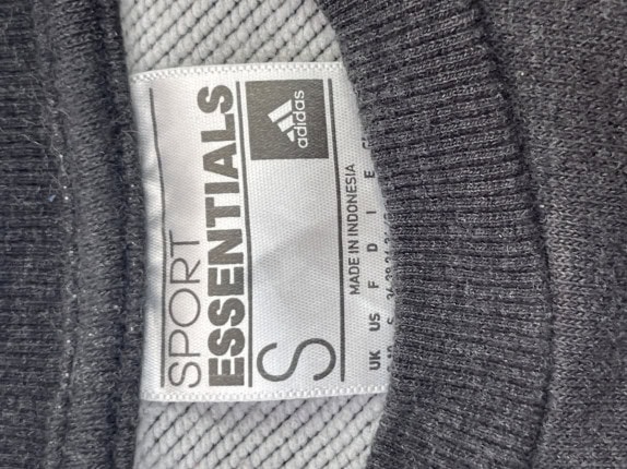 ADIDAS CREWNECK MINIMAL BLACK WOMENS PRE OWNED S