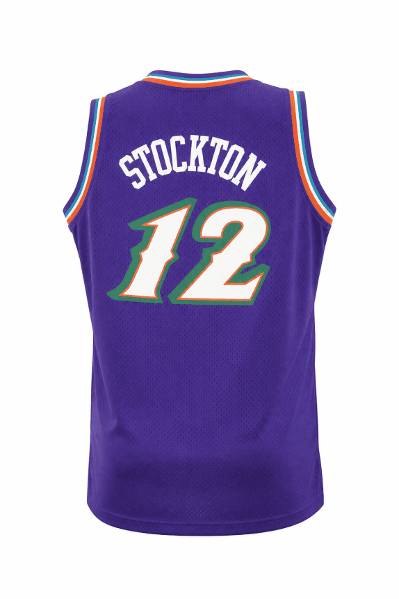 1990s NBA ΦΑΝΕΛΑ ΜΠΑΣΚΕΤ JAZZ VINTAGE ΜΩΒ ΑΝΤΡΙΚΟ PRE OWNED L