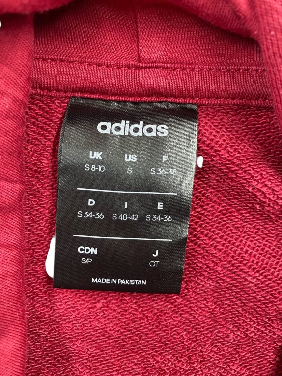 Adidas Felpa Hoodie Casual con Logo Bordeaux da Donna S