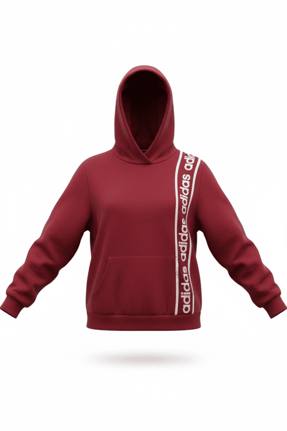 Adidas Felpa Hoodie Casual con Logo Bordeaux da Donna S