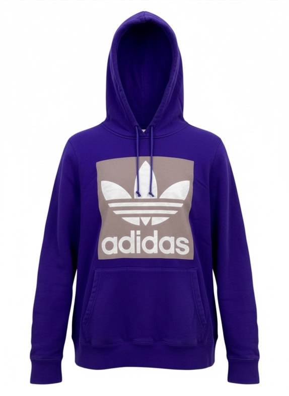 ADIDAS Felpa con cappuccio logo viola da donna M