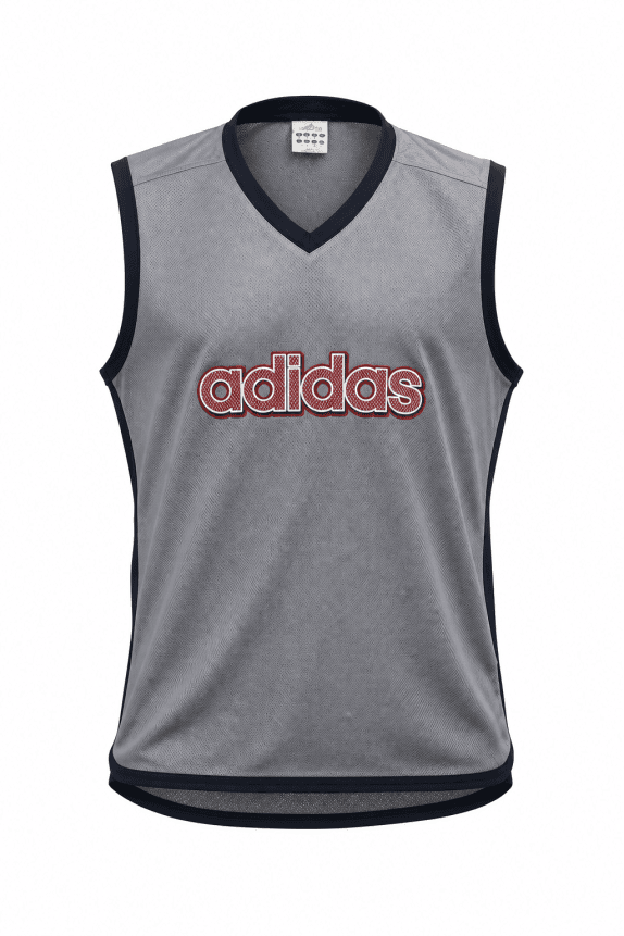 1990s ADIDAS ΓΙΛΕΚΟ ΜΠΑΣΚΕΤ ΜΕ ΡΕΤΡΟ ΛΟΓΟΤΥΠΟ ΓΚΡΙ ΑΝΤΡΙΚΟ PRE OWNED XL