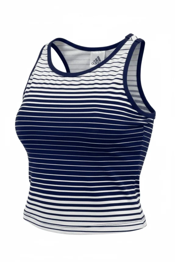 Adidas Γυναικείο Ριγέ Tank Top Μπλε-Λευκό