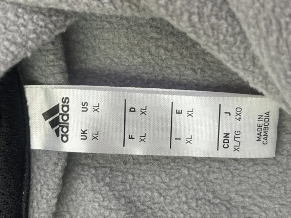 ADIDAS HOODIE ATHLETIC STONE GREY MENS PRE OWNED XL
