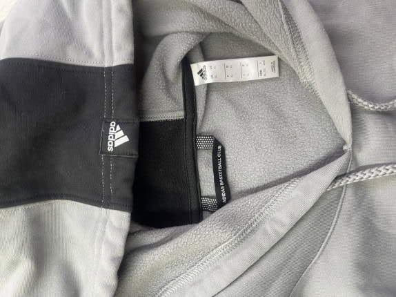 ADIDAS HOODIE ATHLETIC STONE GREY MENS PRE OWNED XL