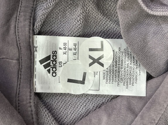 ADIDAS HOODIE MINIMAL ΓΚΡΙ ΑΝΤΡΙΚΟ PRE OWNED L/XL