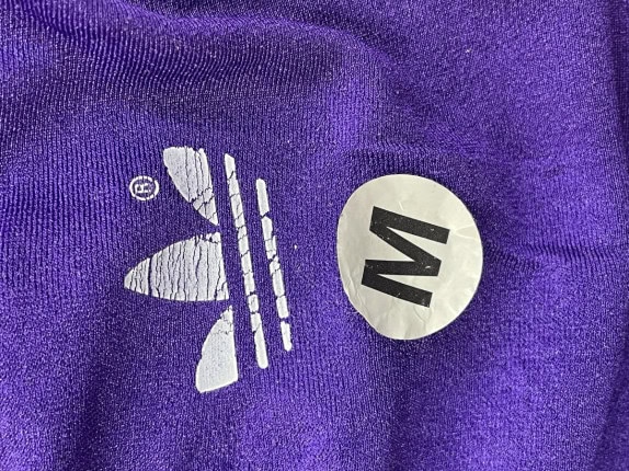 1980s ADIDAS LEGGINGS SPORTY PURPLE WOMEN PRE OWNED M