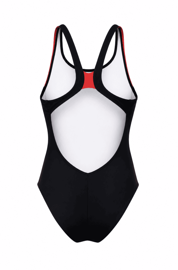 ADIDAS SWIMSUIT GRAPHIC BLACK RED WOMEN PRE OWNED S