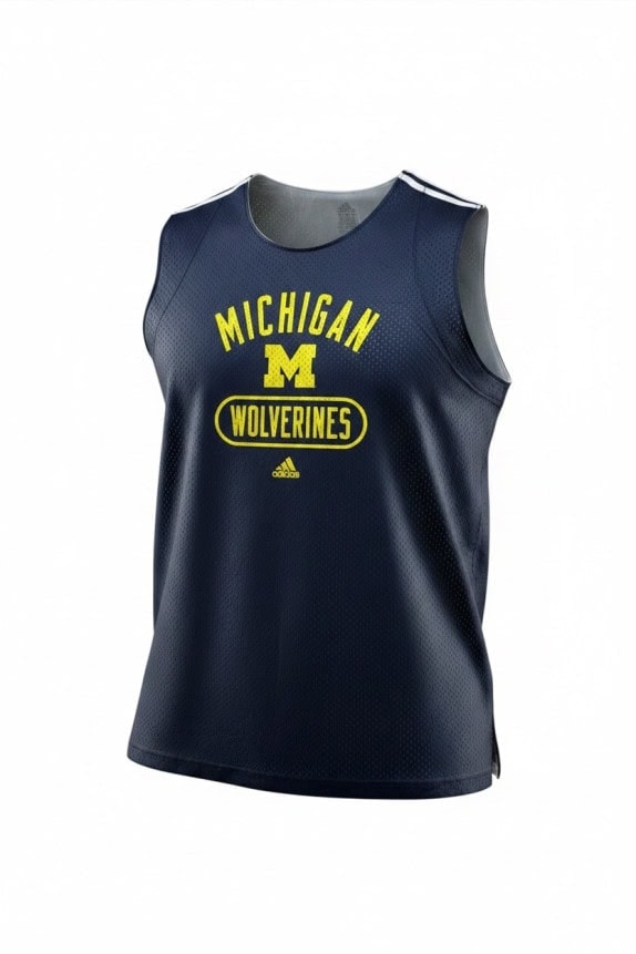 ADIDAS CANOTTA BASKET MICHIGAN WOLVERINES BLU UOMO PRE OWNED L