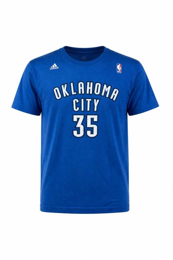 ADIDAS NBA OKLAHOMA CITY T SHIRT SPELL OUT BLUE MENS PRE OWNED L