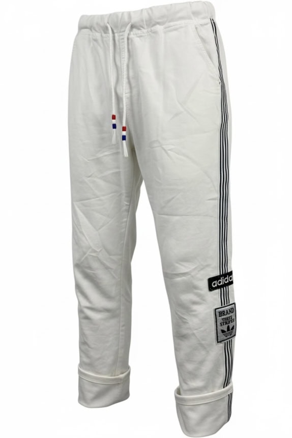 ADIDAS TRACK PANTS VINTAGE STYLE LOGO WHITE WOMEN XS