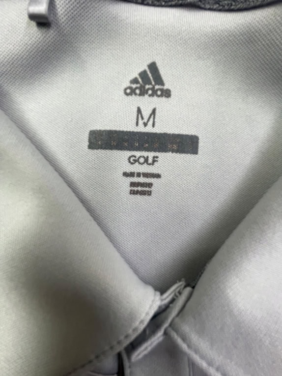 ADIDAS POLO SHIRT GOLF STRIPED LOGO GREY MEN M