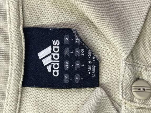 90s ADIDAS POLO SHIRT MINIMAL BEIGE ΑΝΤΡΙΚΟ PRE OWNED L