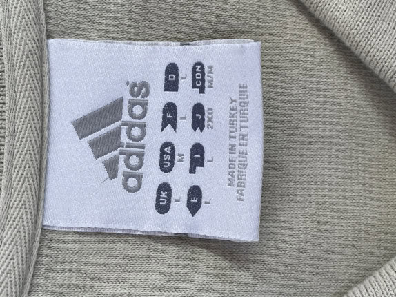 90s ADIDAS POLO SHIRT MINIMAL BEIGE MEN PRE OWNED L
