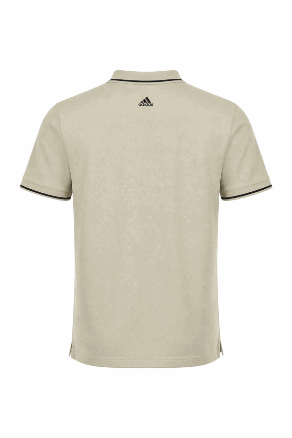 90s ADIDAS POLO SHIRT MINIMAL BEIGE MEN PRE OWNED L