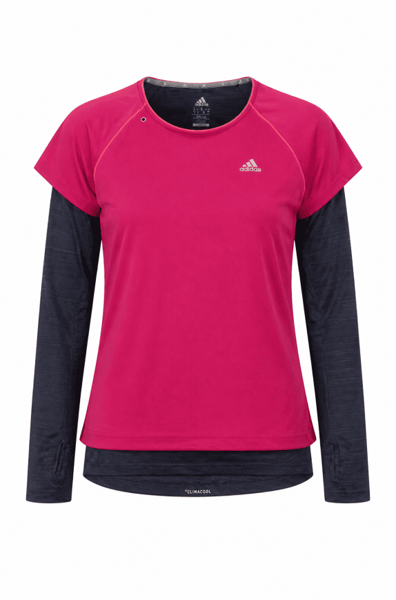ADIDAS RUNNING T SHIRT SPORTSWEAR FUXIA BLU DONNA PRE OWNED M
