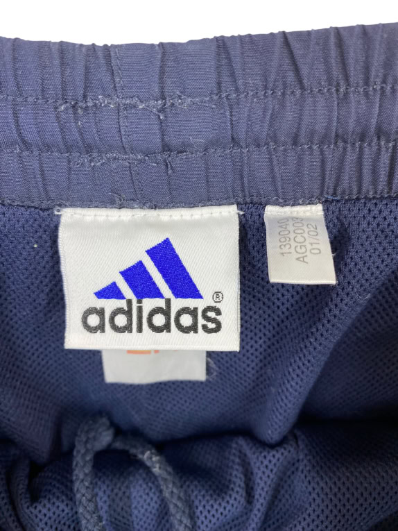 ADIDAS Pantaloncini vintage con logo ricamato blu navy da uomo L