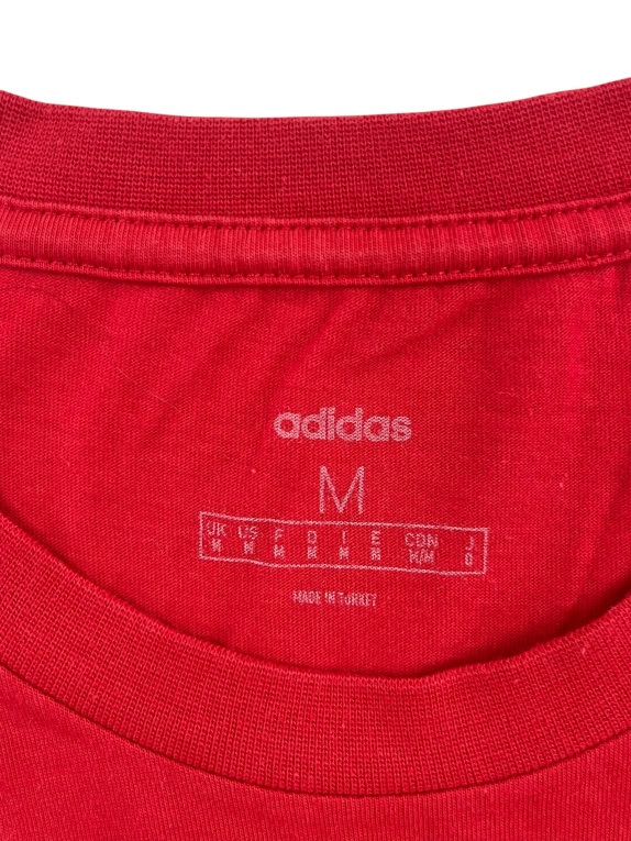 ADIDAS T-SHIRT CASUAL LINEAR LOGO PRINT ΚΟΚΚΙΝΟ ΑΝΔΡΙΚΟ MEDIUM