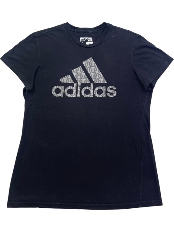 ADIDAS T SHIRT GRAPHIC BLACK WOMEN PRE OWNED S