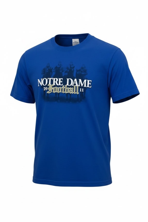 Adidas T-Shirt Notre Dame Football Big Logo Μπλε Unisex M