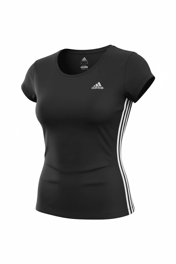 ADIDAS T-SHIRT PERFORMANCE ESSENTIALS LOGO BLACK WOMEN S
