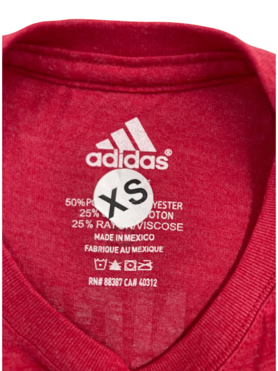 ADIDAS T-SHIRT TORONTO RAPTORS VALANCIUNAS #17 LOGO RED WOMEN'S XS