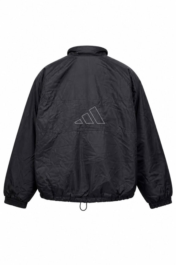 1990S ADIDAS TRACK JACKET MINIMAL BLACK MEN PRE OWNED L