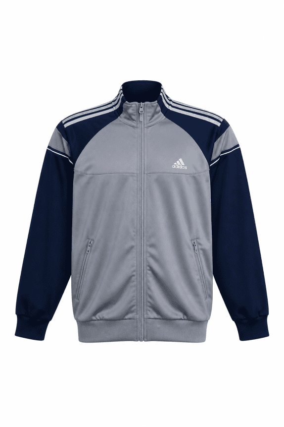 90s ADIDAS TRACK JACKET SPORTSWEAR GRIGIO BLU UOMO PRE OWNED L