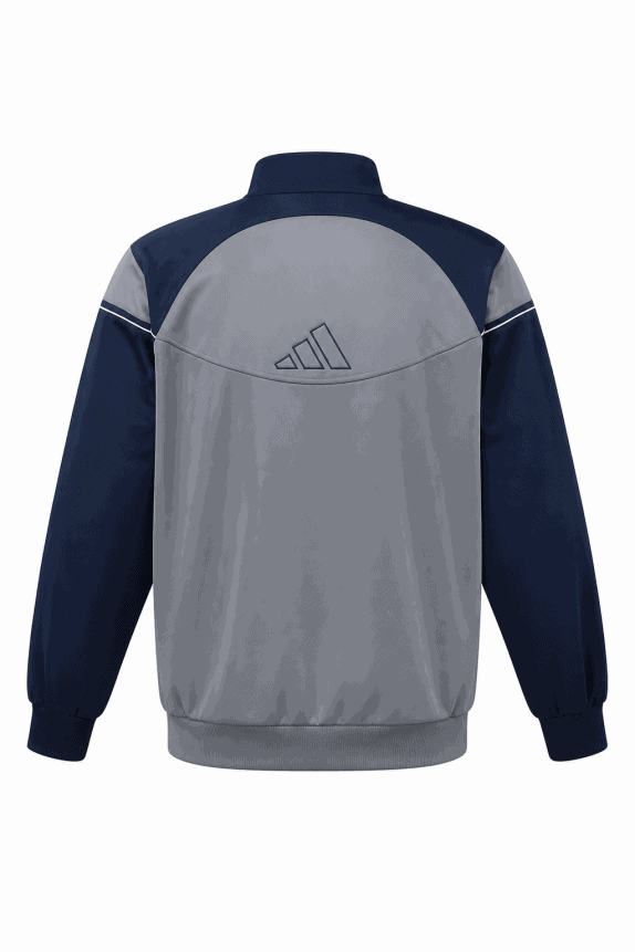 90s ADIDAS TRACK JACKET SPORTSWEAR GREY BLUE MEN PRE OWNED L