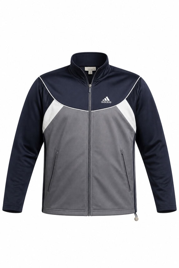 1990S ADIDAS TRACK JACKET SPORTY NAVY GREY ΑΝΤΡΙΚΟ PRE OWNED S
