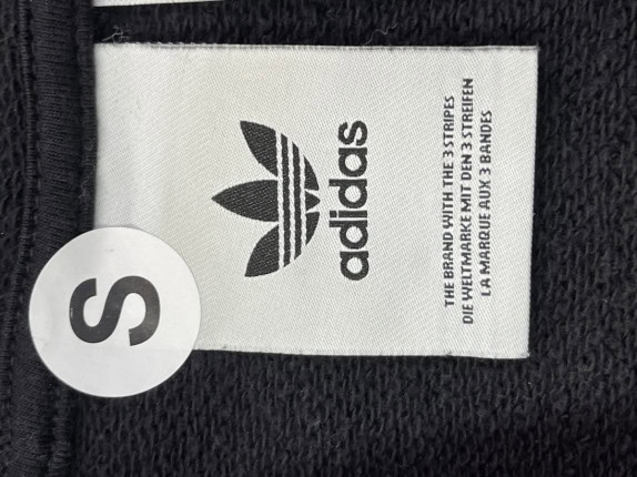 ADIDAS FELPA CON ZIP A RIGHE NERA UOMO PRE OWNED S