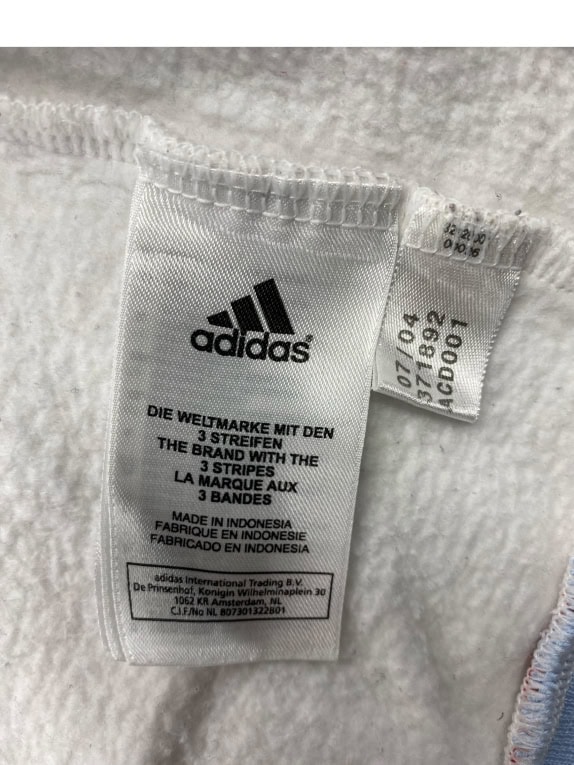 ADIDAS Ζακέτα Hoodie Vintage Με Λογότυπο Μπλε Λευκό Ανδρική S