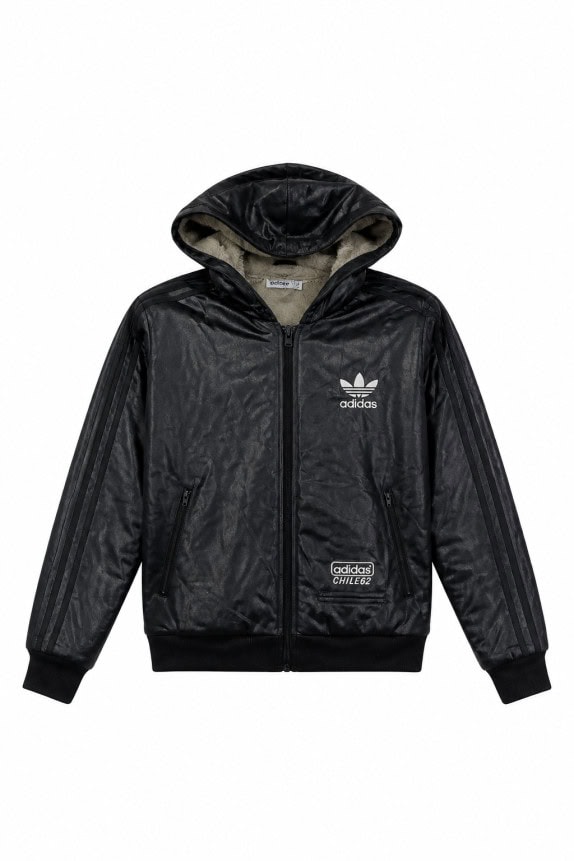 Y2K ADIDAS ZIP HOODIE ARCHIVE NERO UOMO PRE OWNED S