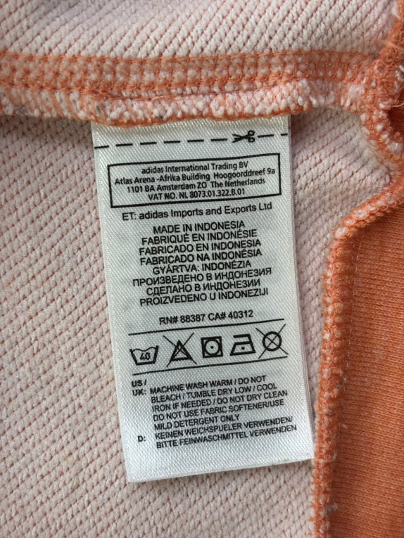ADIDAS ZIP HOODIE SPORTSWEAR ΠΟΡΤΟΚΑΛΙ ΓΥΝΑΙΚΕΙΟ PRE OWNED M