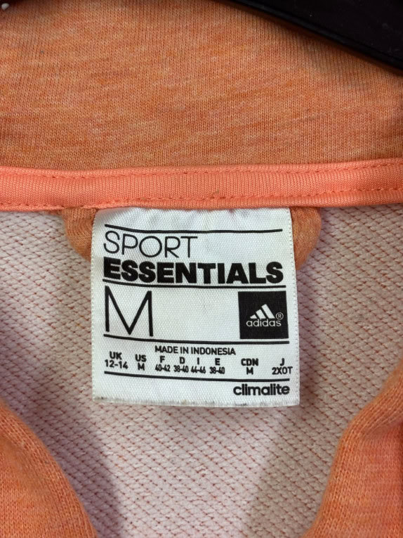 ADIDAS ZIP HOODIE SPORTSWEAR ΠΟΡΤΟΚΑΛΙ ΓΥΝΑΙΚΕΙΟ PRE OWNED M
