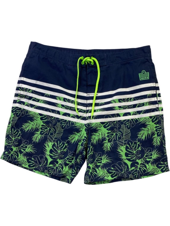 ADMIRAL BERMUDA SWIM SHORTS GRAPHIC NAVY GREEN ΑΝΤΡΙΚΟ PRE OWNED XL
