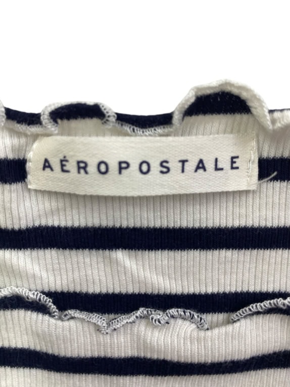 Aeropostale Ριγέ T-Shirt Λευκό-Μπλε Γυναικείο L