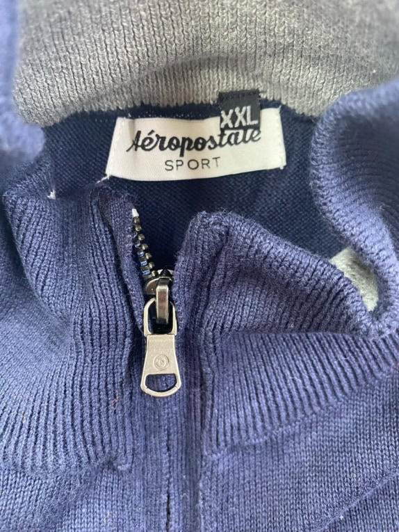 AEROPOSTALE SPORT ΠΛΕΚΤΗ ΜΠΛΟΥΖΑ ΜΕ ΦΕΡΜΟΥΑΡ ΜΠΛΕ ΑΝΔΡΙΚΗ XXL